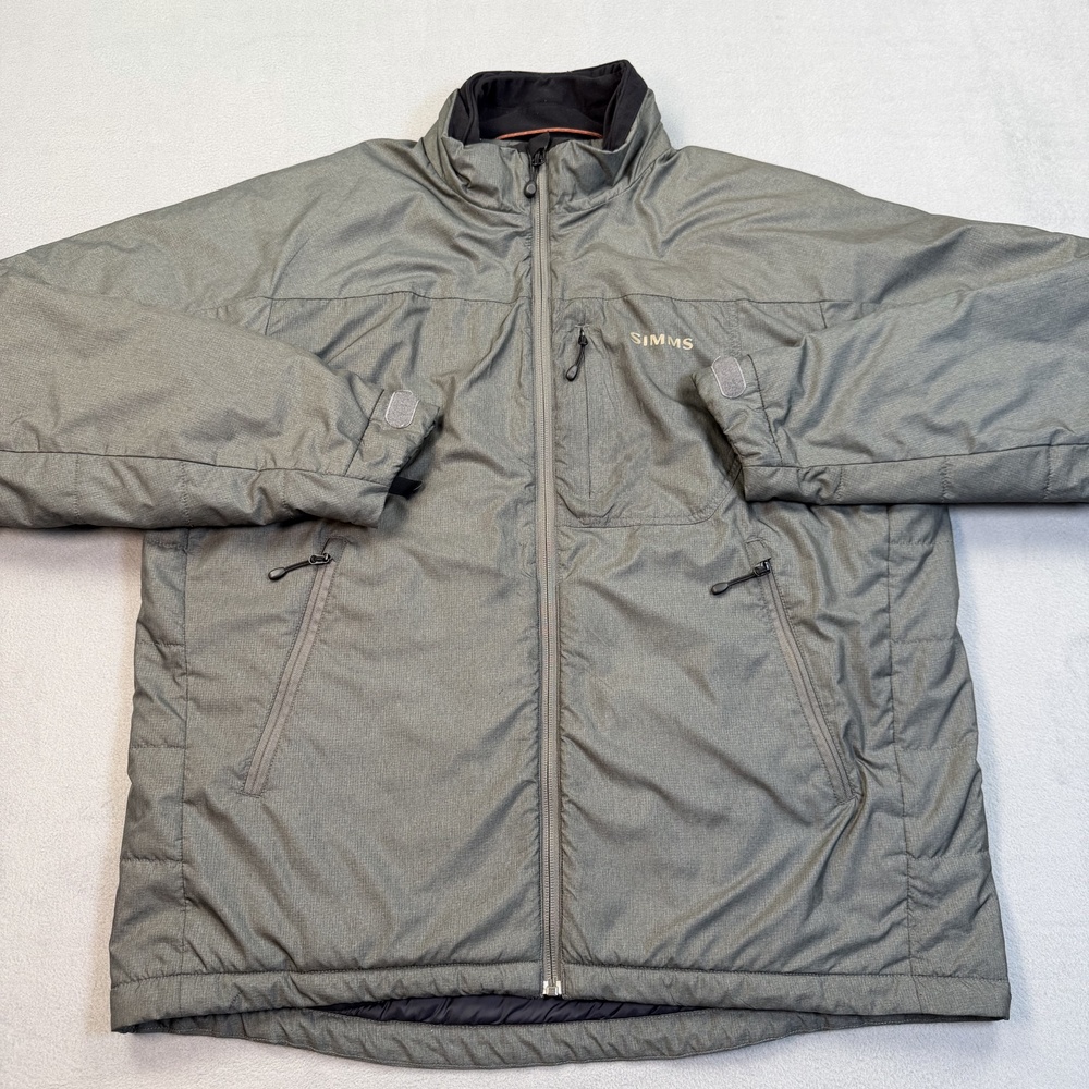Simms Jacket Mens XXL Gray Primaloft Insulated Full Zip Fishing Winter Coat